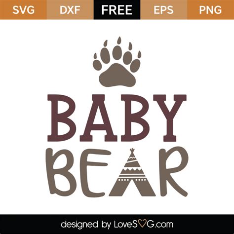 Free Baby Bear Svg Cut File