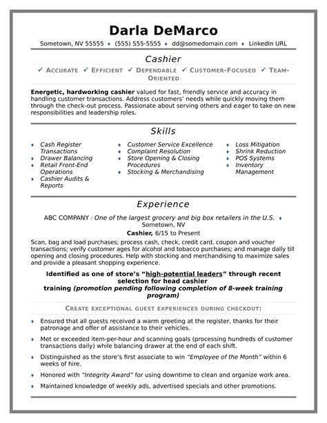 Business management jobs require a certain combination of skills, training, and experiences that not everyone but in order to get further, you'll need to apply for jobs with a resume that addresses all of the insurance resume examples. Cashier Resume Sample | Monster.com
