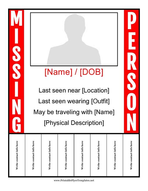 Missing Persons Poster Template