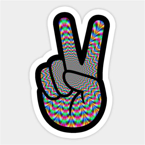 Trippy Peace Hand Sign The Hippie Spirit Of 1969 Peace Hand