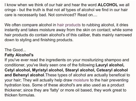 Your Hair Good Alcohols Vs Bad Alcohols Musely