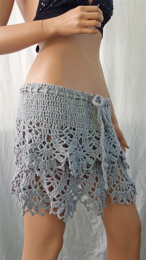 Crochet Bohemian Skirt Lacy Boho Style Skirt Pixie Ruffle Etsy In