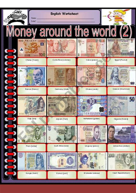 Money Around The World Part 2 Esl Worksheet By Tareq
