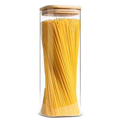 Buy ComSaf Glass Spaghetti Pasta Storage Containers With Lid 71oz