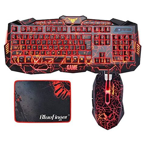 Gaming Keyboard And Mouse Combo Bluefinger Usb Wired Lighted Keyboard 3