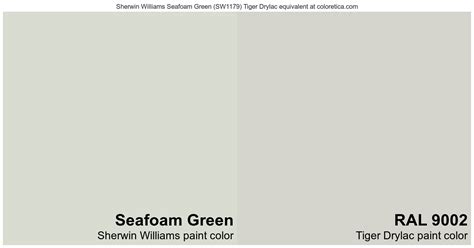 Sherwin Williams Seafoam Green Tiger Drylac Equivalent RAL 9002