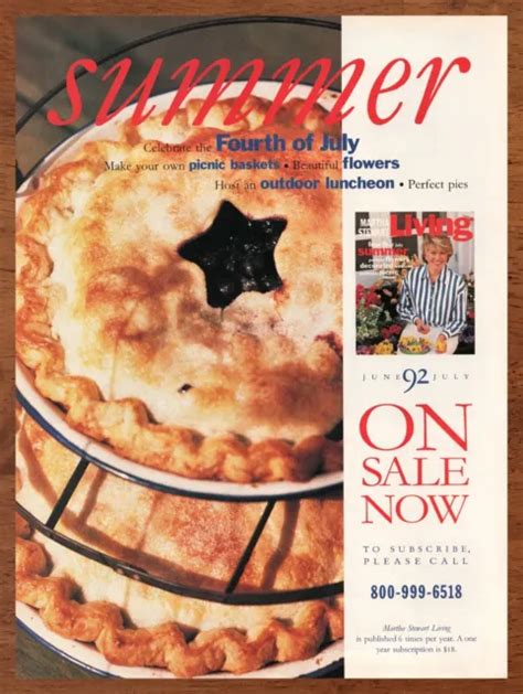 1992 Martha Stewart Living Print Adposter Usa July Fourth 4 Summer