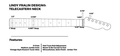 Lindy Fralin Designed Necks Replacement Tele Neck