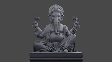 Lord Ganesha Modelo 3d 120 Blend Fbx Obj Free3d