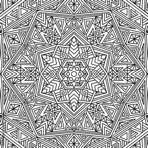 Doodle Abstract Background Hand Drawn Geometric Pattern Coloring Book