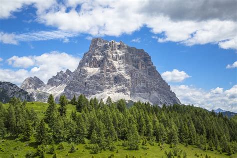 Monte Pelmo Isolated Peak In The Dolomites Italy Alps Landscap Stock