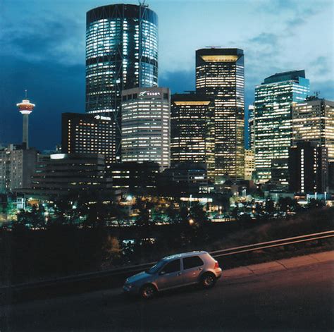 Calgary Skyline Night Bronica Sq A Shot Of Part Of The C Flickr