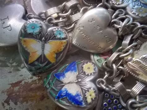Art Nouveau Larger Size Repousse Sterling Silver Enamel Butterfly