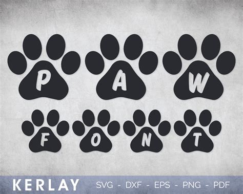 Paw Font Svg Instant Download Commercial Use Printable Etsy Singapore