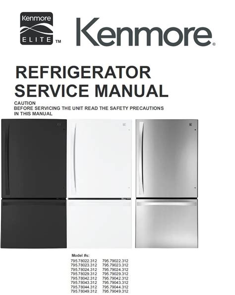 Kenmore 106 Refrigerator Service Manual