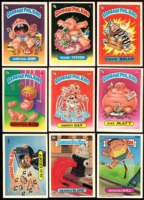 This board will have garbage pail kids, garbage parody kids & garbage flesh eater cards on it. Garbage Pail Kids Near Complete Set (1985-88 Topps) (Series 1-15) Missing 14 Cards | DA Card World