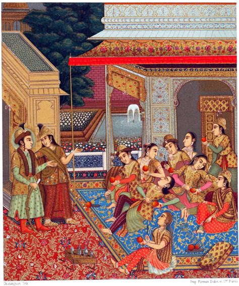 Inner Courtyard Of An Indian Harem Of The Mughal Period