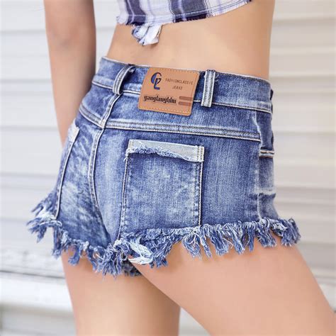 new summer lady s tide high waist jeans shorts hot pants ultra short dress sexy hole in europe