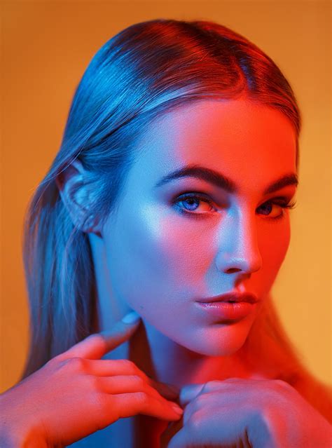 The Girl In Color Light On Behance Face Photography Creative