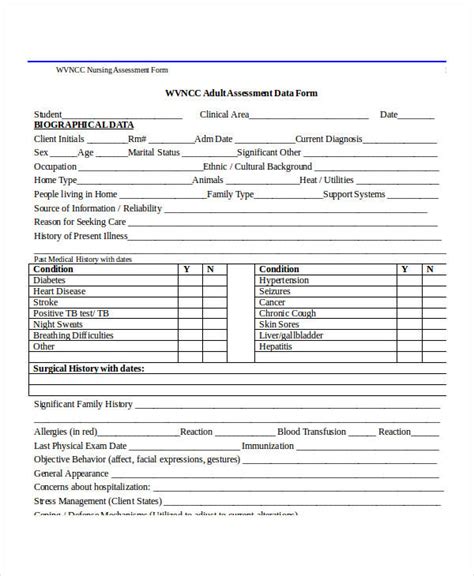 Free 18 Sample Nursing Assessment Forms In Pdf Ms Word