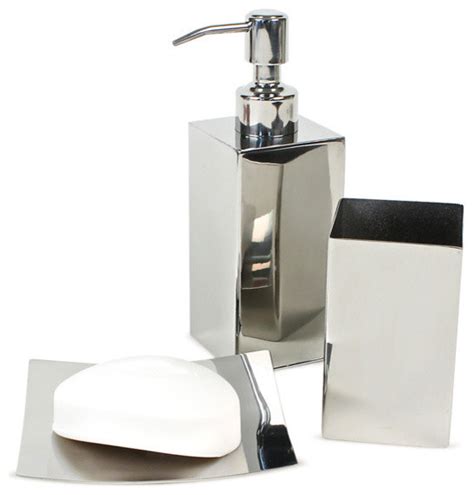 Shop bath accessories and more at the home depot. Polished Chrome Bathroom Accessory Set - Modern - Bathroom ...