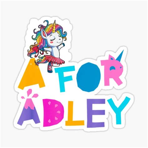 Adley Cute T For Kids A Is For Adley Funny Rainbow Unicorn