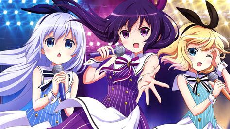 Anime Anime Girls Microphones Music Idol Singing Gochuumon Wa