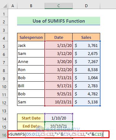 How To Use Sumifs For Date Range With Multiple Criteria Ways