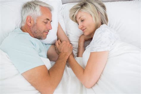 Loving Mature Couple Sleeping Bed Stock Photos Free Royalty Free