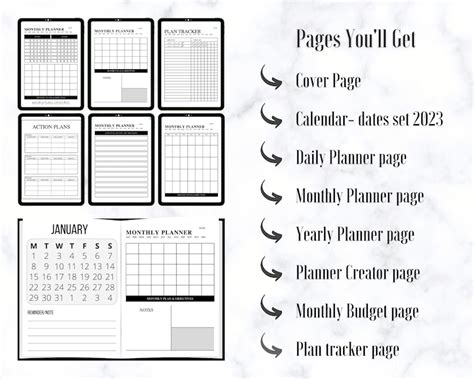 Canva 2023 Planner Editable Templates Printable Customizable Etsy
