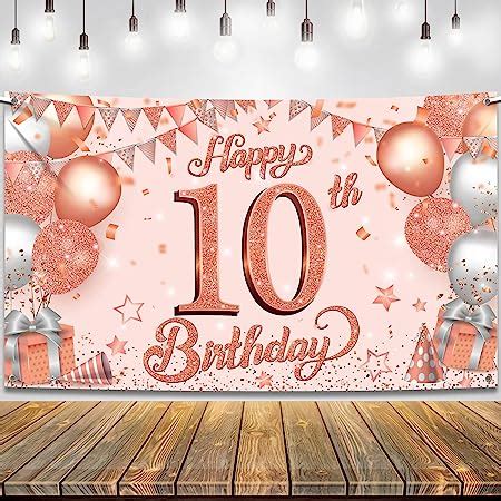 Amazon Com Rose Gold Double Digits Birthday Decorations For Girls 10