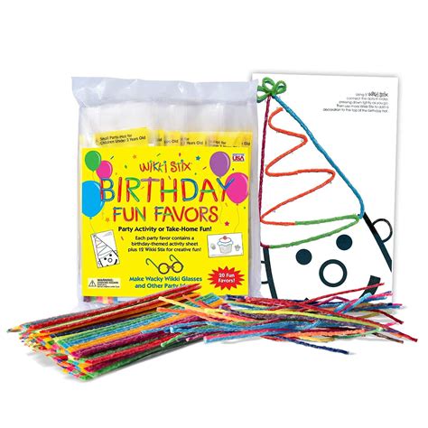 buy wikki stix birthday fun favors pack of 20 individual fun favors each with 12 and a