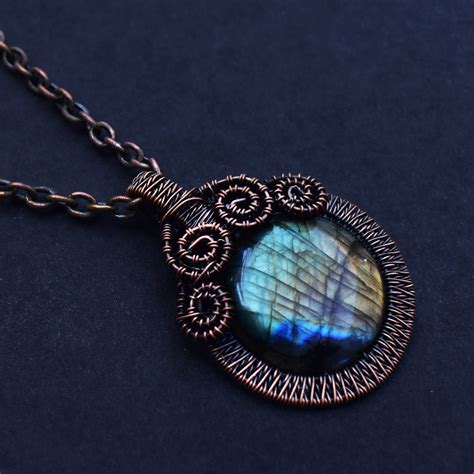 Gorgeous Labradorite Wire Wrapped Jewelry Pendant Etsy