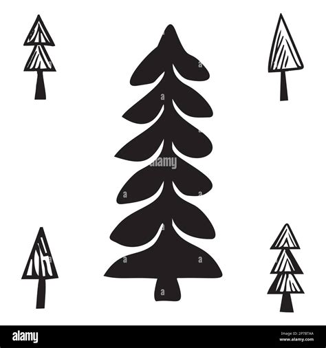 Collection Of Pine Tree Forest Icons Scandi Style Botanical Forest