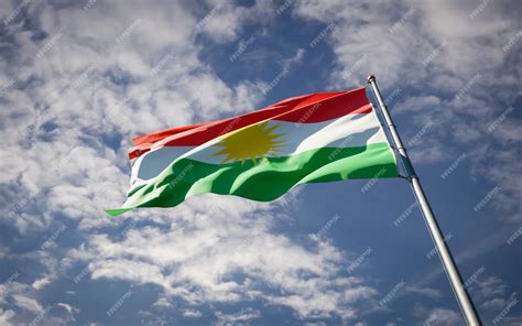 Premium Photo Beautiful National State Flag Of Kurdistan Fluttering