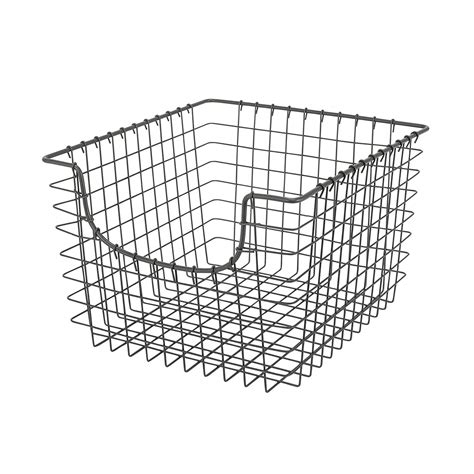 Large Gray 12 Inch X 13 Inch Scoop Basket Storables