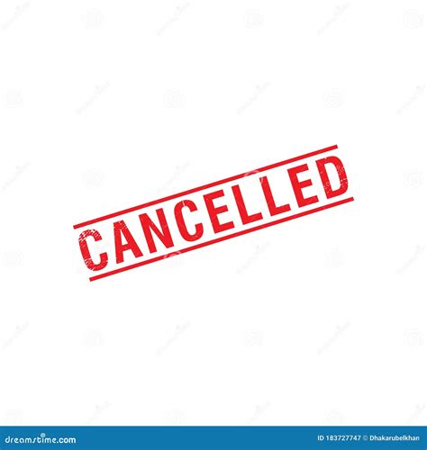 Cancelled Square Grunge Sign Cancelled Sign Stock Vector