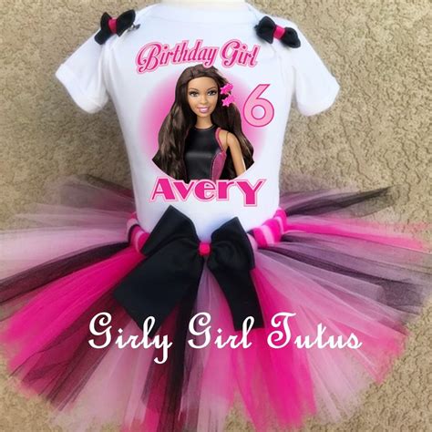 Barbie Birthday Tutu Outfit African American Barbie Outfit Ribbon