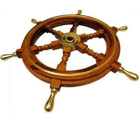 24 Antique Maritime Decor Wooden Captains Ship Wheel Etsy
