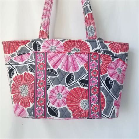 See more ideas about vera bradley patterns, vera bradley, vera. Vera Bradley Tote Bag Pink Gray White Floral Pockets Size ...