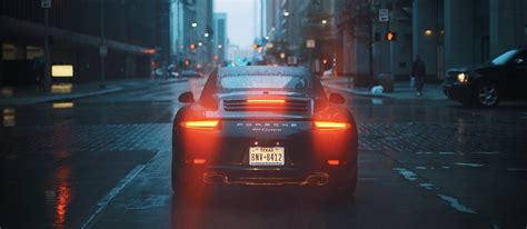 Lights Car Cityscape Rain Porsche 911 Wallpapers Hd Desktop And