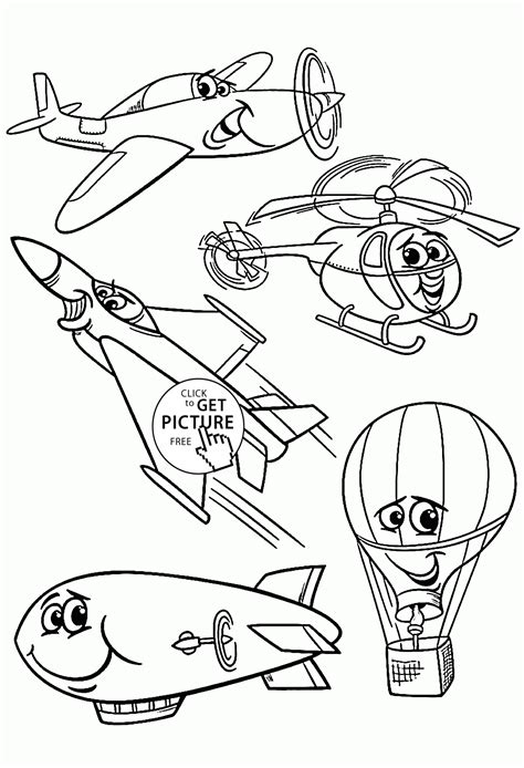 Transportation coloring page is an important part of big archive of coloring pages. Cartoon Air Vehicles coloring page for kids, transportation coloring pages printables free ...