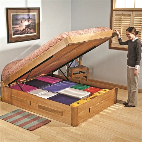 You will be able to lift the bed to gain access to the underbed storage. Bed Hardware | Rockler Woodworking and Hardware