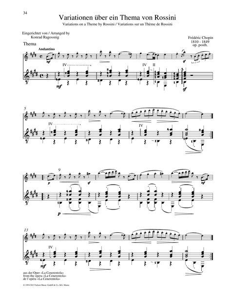 Variations On A Theme By Rossini Full Score Sheet Music Frédéric