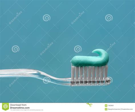 Close Up Of A Toothbrush With Paste Stock Image Image Of Care
