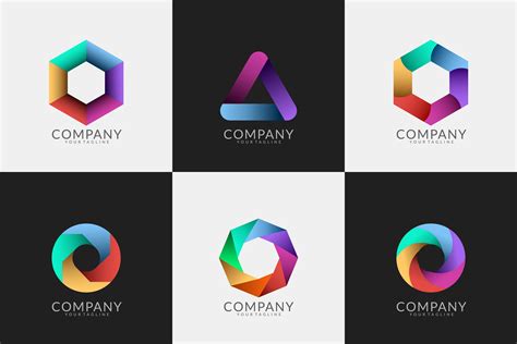 set of abstract modern logos 674764 Vector Art at Vecteezy