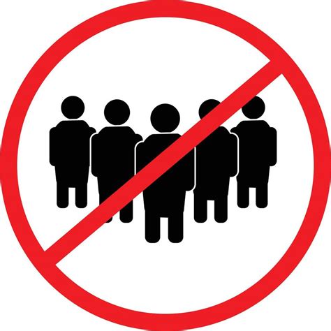 Social Distancing On White Background Avoid Crowds Sign Prohibition