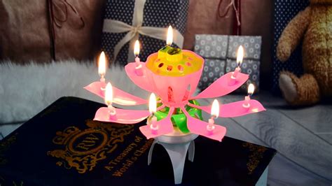 Lotus Flower Blooming Spinning Birthday Candles Youtube