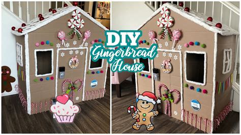 Diy Cardboard Gingerbread House Cardboard Playhouse Youtube