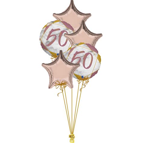 Rose Gold Age 50 Bunch Magic Balloons